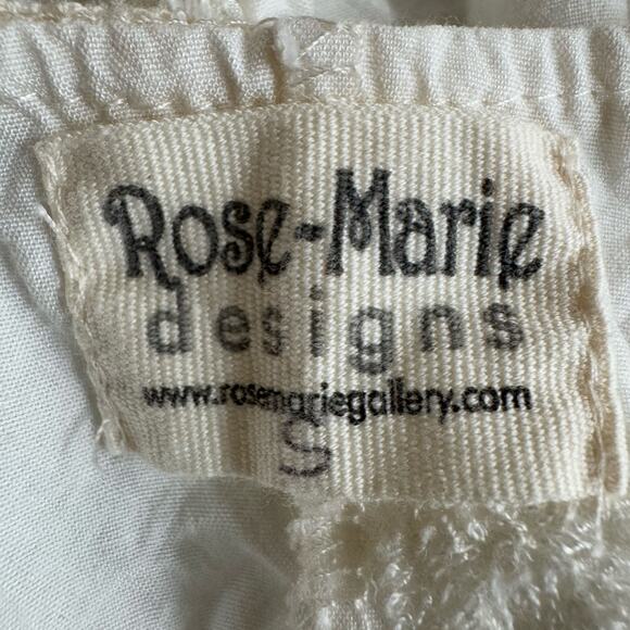 Rose Marie Designs Tunic Mini Dress Small White Embroidered Lace Cottagecore - Picture 15 of 15